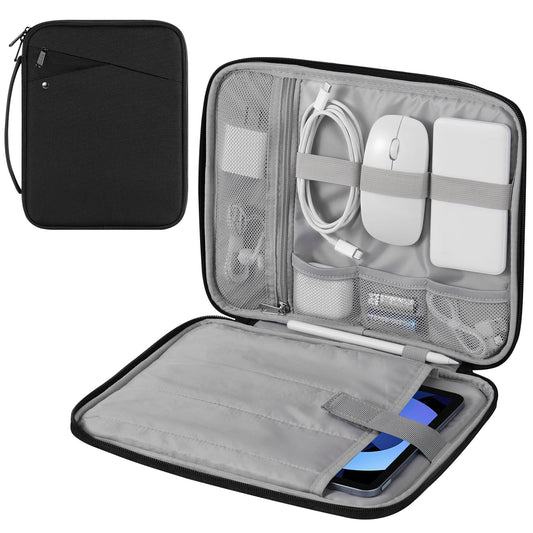 MoKo 9-11 Inch Tablet Sleeve Case with Handle, Padded Protective Travel Bag for New 11 Inch iPad Air M3 2025, iPad A16 11", iPad Pro 11 M4, iPad 10/9/8/7th, Tab S9/S8 11, Black