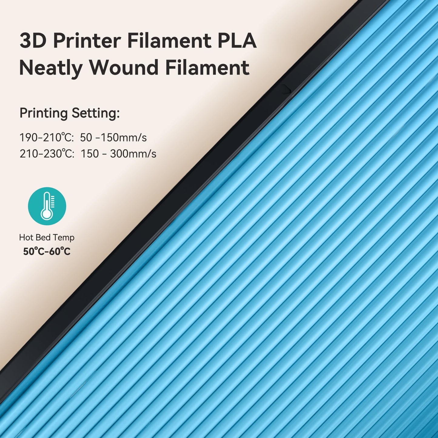 SUNLU Matte PLA Filament 1.75mm, 3D printer filament with matte surface, neatly wound filament, easy to use, 2kg PLA filament for FDM 3D printers, Black+Grey
