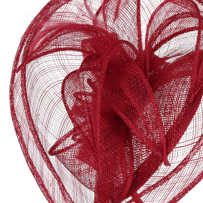 Seeberger Viadina Fascinator with feathers occasion hat straw hat women - summer spring-summer - One Size dark red