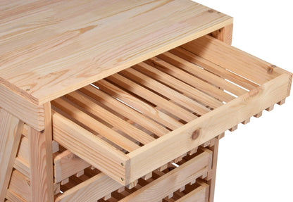 dobar® Green Label 29024FSCe apple crate with 6 drawers | Solid wood fruit crate | Food storage rack | Apple box | Fruit box | 51 x 40.5 x 70.5 cm | Solid pine natural
