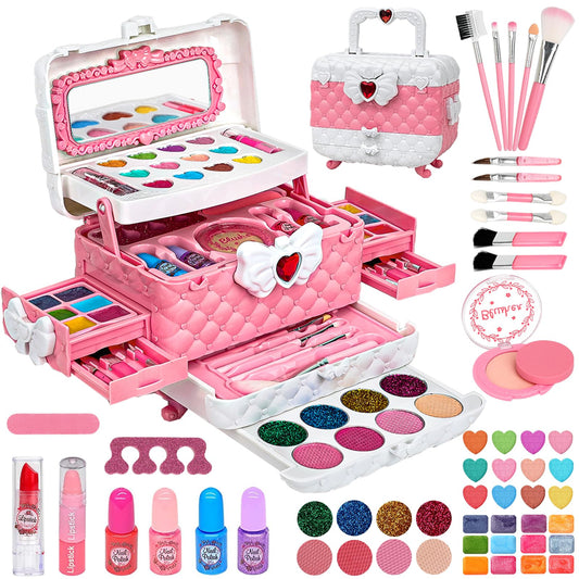 Make-up case for girls 55 pieces Washable children's makeup set Gift 3 4 5 6 7 8 9 10 years