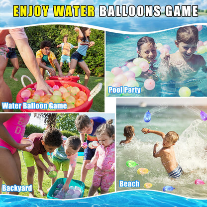 851 Piece Self-Sealing Water Balloons Set - Quickly Fillable Water Bombs with 4 Tap Connectors, Colorful Water Bombs for Water Battles, Perfect for Summer Parties, Pool and Beach Games