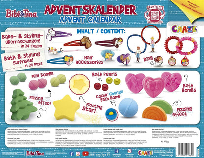 INKEE Bibi & Tina Advent Calendar for Kids - Bath Fun Toy Advent Calendar with Bath Bombs & Beauty Accessories