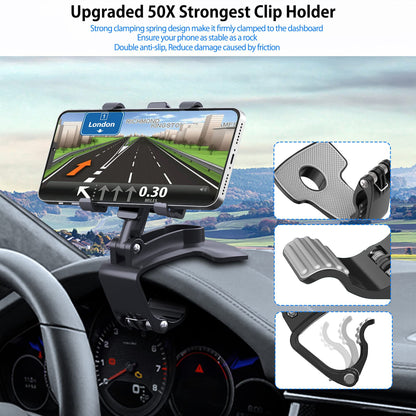 GESMATEK Car Phone Mount, 360-degree adjustable car phone holder for 4 to 7 inch smartphones, black.