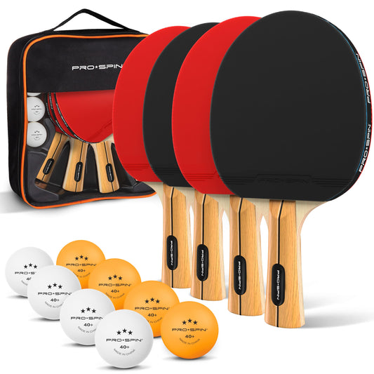 PRO SPIN Table Tennis Paddle - High Performance Ping Pong Set | Premium Table Tennis Rackets, 3-Star Table Tennis Balls, Compact Storage Bag | For Indoor & Outdoor