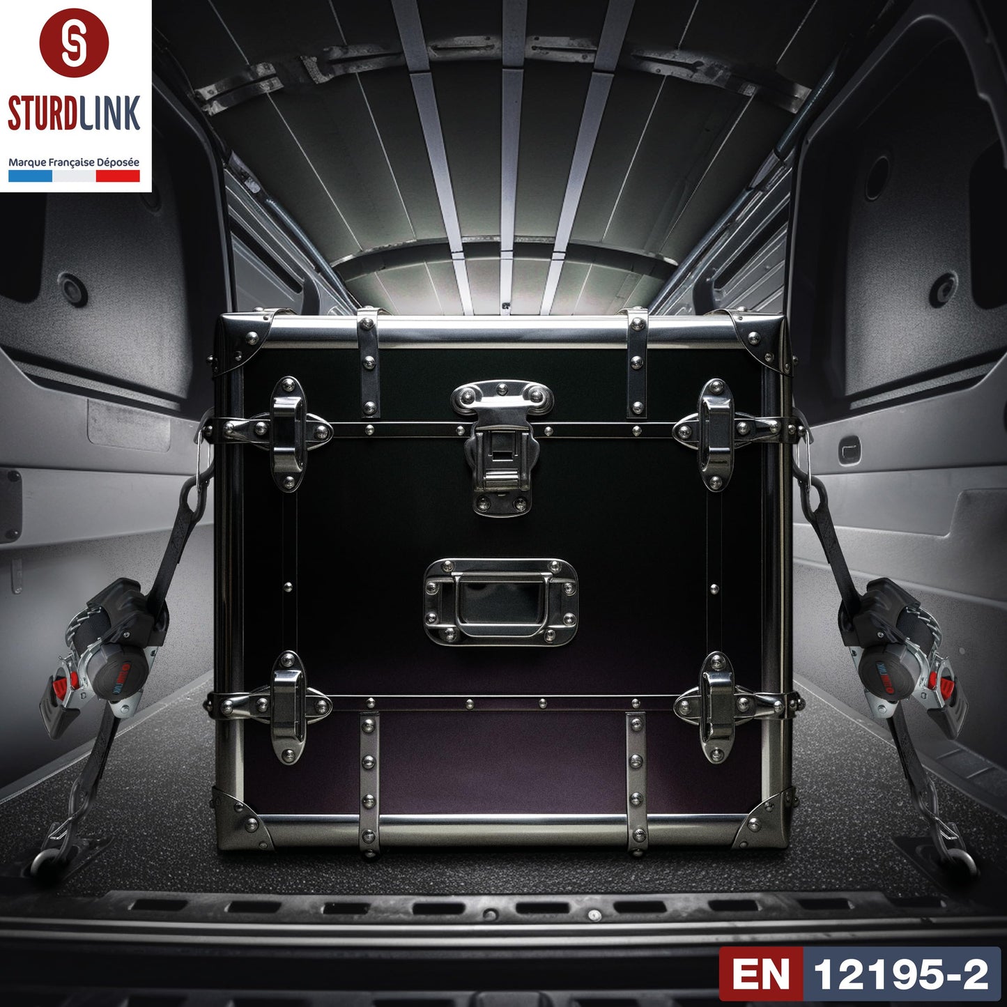 Automatic ratchet strap 3m 25mm with S hook 300kg/600kg | Set of 4 self-retracting ratchet straps | Automatic strap winder | Tie-down strap for car trailers, quads, motorcycles.