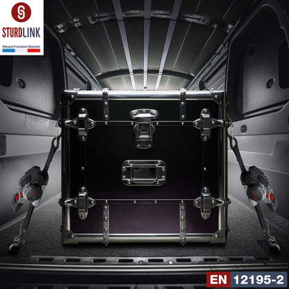 Automatic ratchet strap 3m 25mm with S hook 300kg/600kg | Set of 4 self-retracting ratchet straps | Automatic strap winder | Tie-down strap for car trailers, quads, motorcycles.