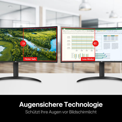 LG Electronics 34WQ75X-B.AEU IPS 21:9 UltraWide Monitor 34" (86.72 cm), TFT-LCD Active Matrix with White LED Backlight, Anti-Glare, Black