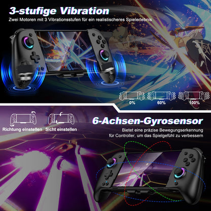 Elegamefy Switch Pro Controller, handheld controller with turbo/1000mAh/6-axis gyro/vibration/programmable wireless controller for Nintendo Switch/OLED.