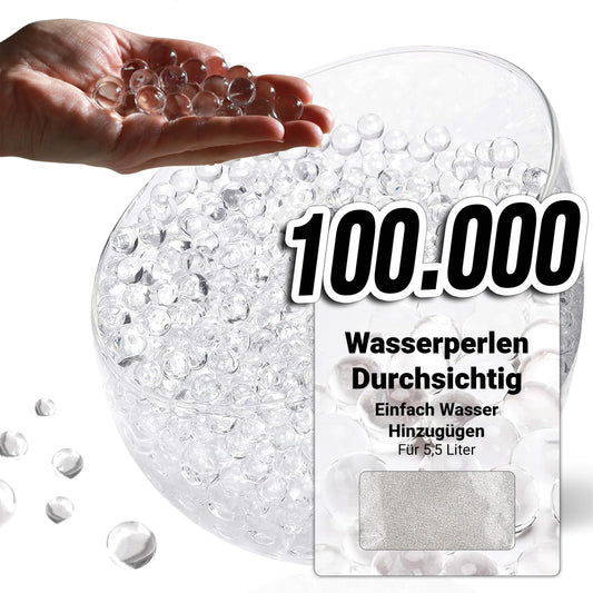 Comfoorder - Transparent water beads - Decorative water beads for plants in vase, approximately 100,000 hydro beads, clear gel balls