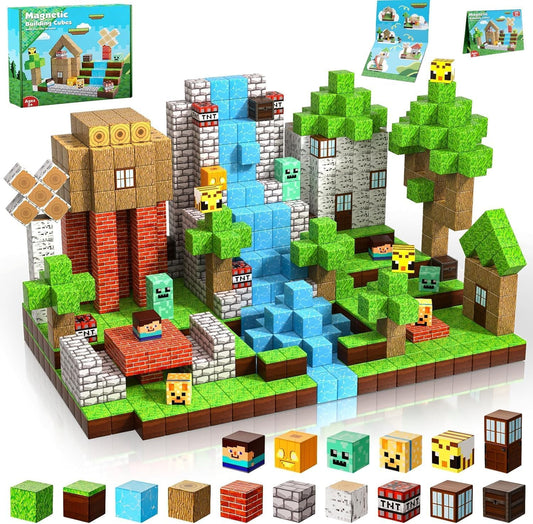 ToyUnited Magnetic Building Blocks, stackable magnetic forest set, STEM Montessori, sensory toy for kids, boys, girls, ages 3-10.