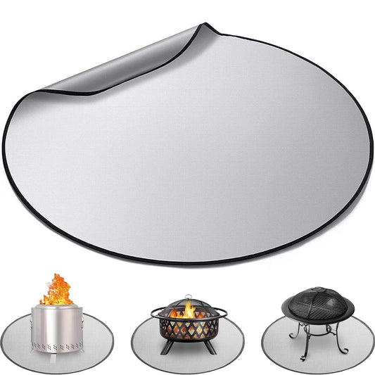 60 cm round fire pit mat, fire pit mat, grill fireproof base, fireproof base, fire bowl mat, for grill, lawn, garden, ground, backyard