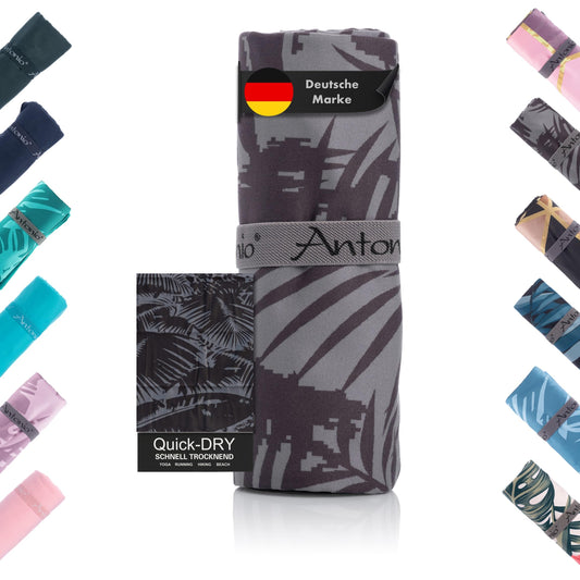 Antonio - Microfiber Beach Towel & Bath Towel XXL 160 x 80 cm Black - Women & Men Beach Towel & Bath Towel quick-drying lightweight large - Microfiber Towel Towels Yoga, Sports, On the Go.