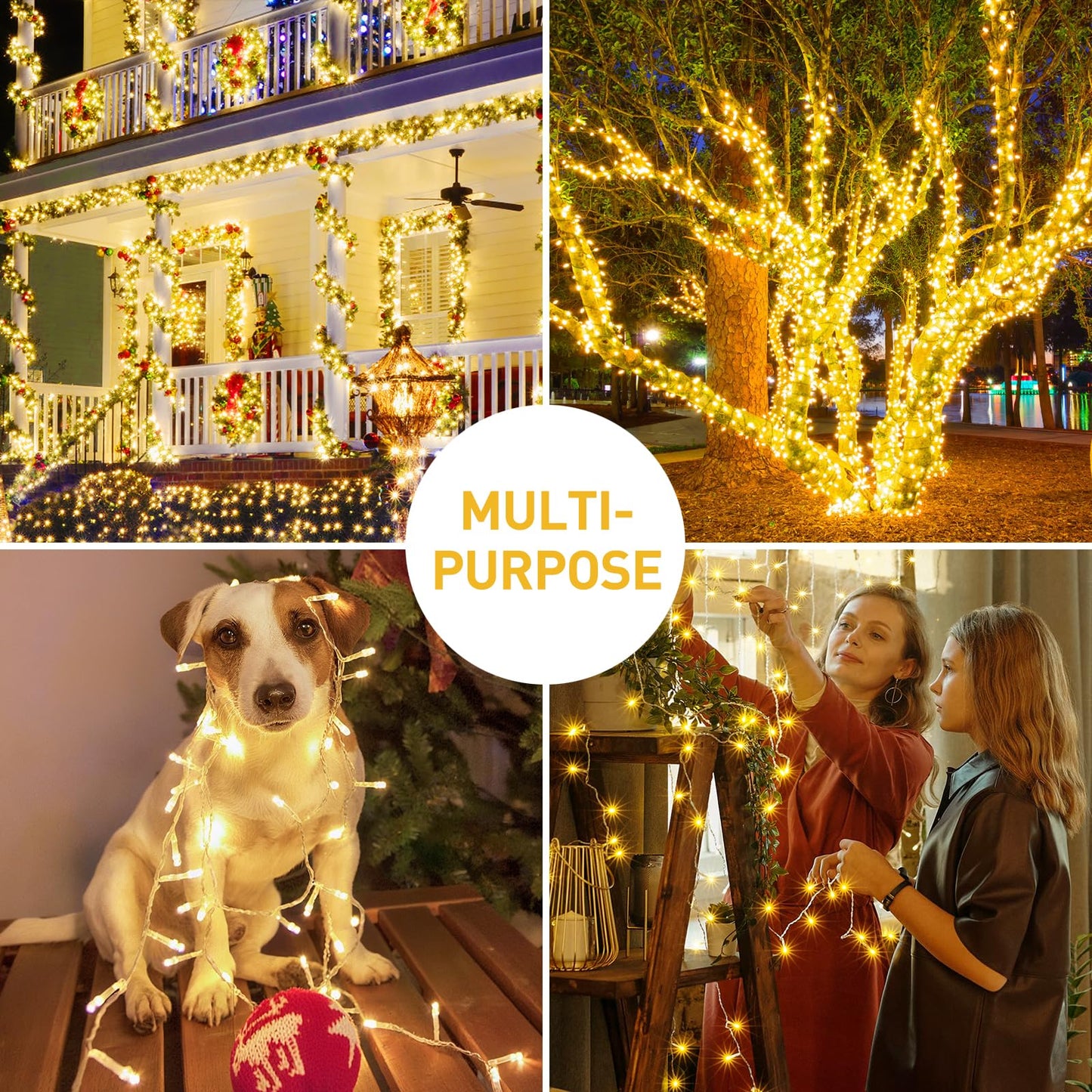 Avoalre 500 LED outdoor string lights 100M, IP44 waterproof warm white string lights, 8 modes with memory function outdoor Christmas lights for Christmas garden party birthday