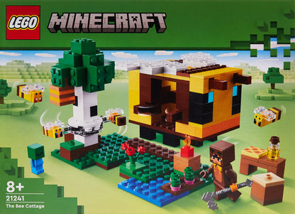 LEGO 21241 Minecraft The Bee Farm, Easter gift farm toy with buildable house & 21179 Minecraft The Mushroom House, toy for ages 8+, gift with figures of Alex, Mooshroom & Spider Jockey.