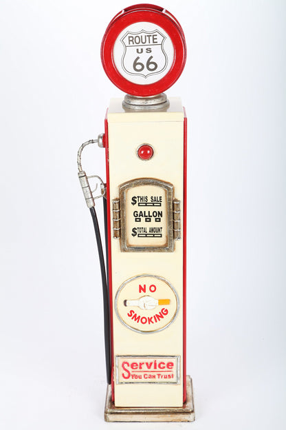 Point-Home - CD cabinet in retro style, shaped like a gas pump, with lighting.