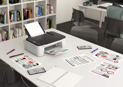 Canon PIXMA TS3452 multifunction device A4 (scanner, copier, printer, 4800 x 1200 DPI, LCD, WiFi, USB, Apple AirPrint, PIXMA Cloud Link, duplex printing), black white.