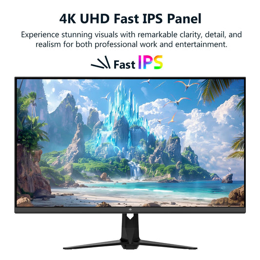 Z-Edge 27 inch 4K Monitor with 160Hz refresh rate and 1ms response time. Features a 3840x2160 IPS panel, LED display, 450cd/m² brightness, 1.07 billion colors, HDR10, FreeSync, HDMI & DisplayPort, VESA compatible. Color: Black.