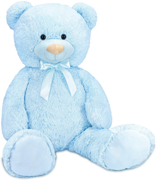 BRUBAKER XXL Teddy Bear 100 cm - Light Blue - Plush Toy Stuffed Animal Cuddly Toy Blue