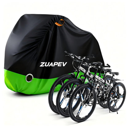 ZUAPEV Bike Cover for 2-3 bikes Waterproof, Bicycle Garage Weatherproof Bicycle Tarpaulin Polyester 210D Bike Tarp Rain Protection, Bike Garage Outdoor Cover Protective cover 208x112x110 cm