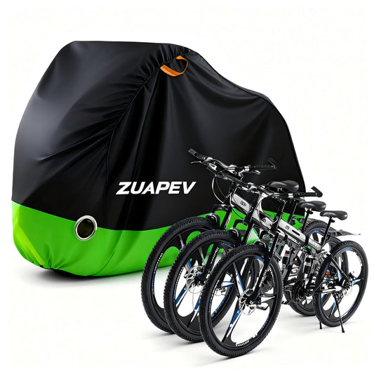ZUAPEV Bike Cover for 2-3 bikes Waterproof, Bicycle Garage Weatherproof Bicycle Tarpaulin Polyester 210D Bike Tarp Rain Protection, Bike Garage Outdoor Cover Protective cover 208x112x110 cm