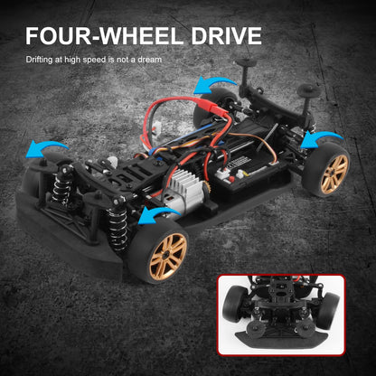 Goolsky RC Drift Car 1/18 2.4GHz 4WD 30km/h Motor RC180 Strong Magnetic RTR High Speed Rechargeable Environmentally Friendly RC Racing Car Remote Controlled Gift for Kids. 1 Battery