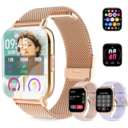 Lefitus Smartwatch for women with calling function 1.7" touchscreen, sports watch activity tracker heart rate pedometer sleep tracker SpO2 IP68 waterproof for Android/iOS