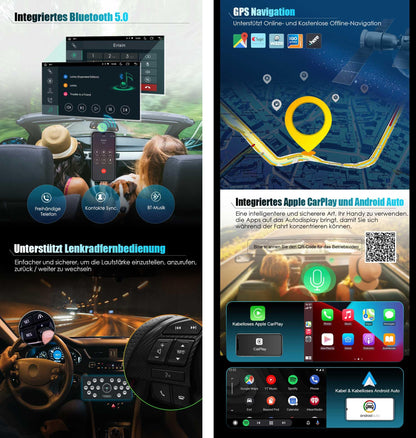 Erisin 9" 8-Core 4GB+64GB Android 13 Car Radio 2din with GPS Navigation for Mercedes Benz A/B Class W169 W245 Sprinter Viano VW Crafter WiFi CarPlay Bluetooth Android Auto DAB+ RDS DSP FM IPS Touchscreen