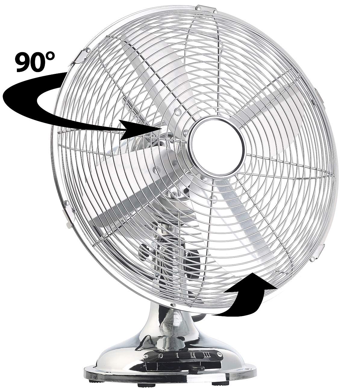 Sichler Housewares Office Fan: Full Metal Desk Fan in Retro Look, Oscillation, 35 W, Ø 30 cm (Antique Fan, Metal Desk Fan, Air Cooler)