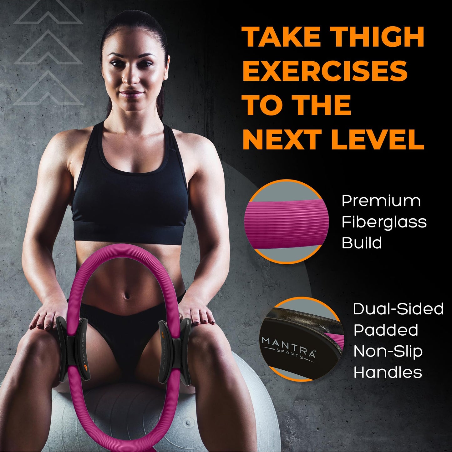 MANTRA SPORTS Pilates Ring Fit Fitness Ring Pelvic Floor Trainer for Women & Men, Pelvic Floor Training Device for Home, Leg Press Hip Trainer Leg Trainer Thigh Trainer Home Workout Equipment