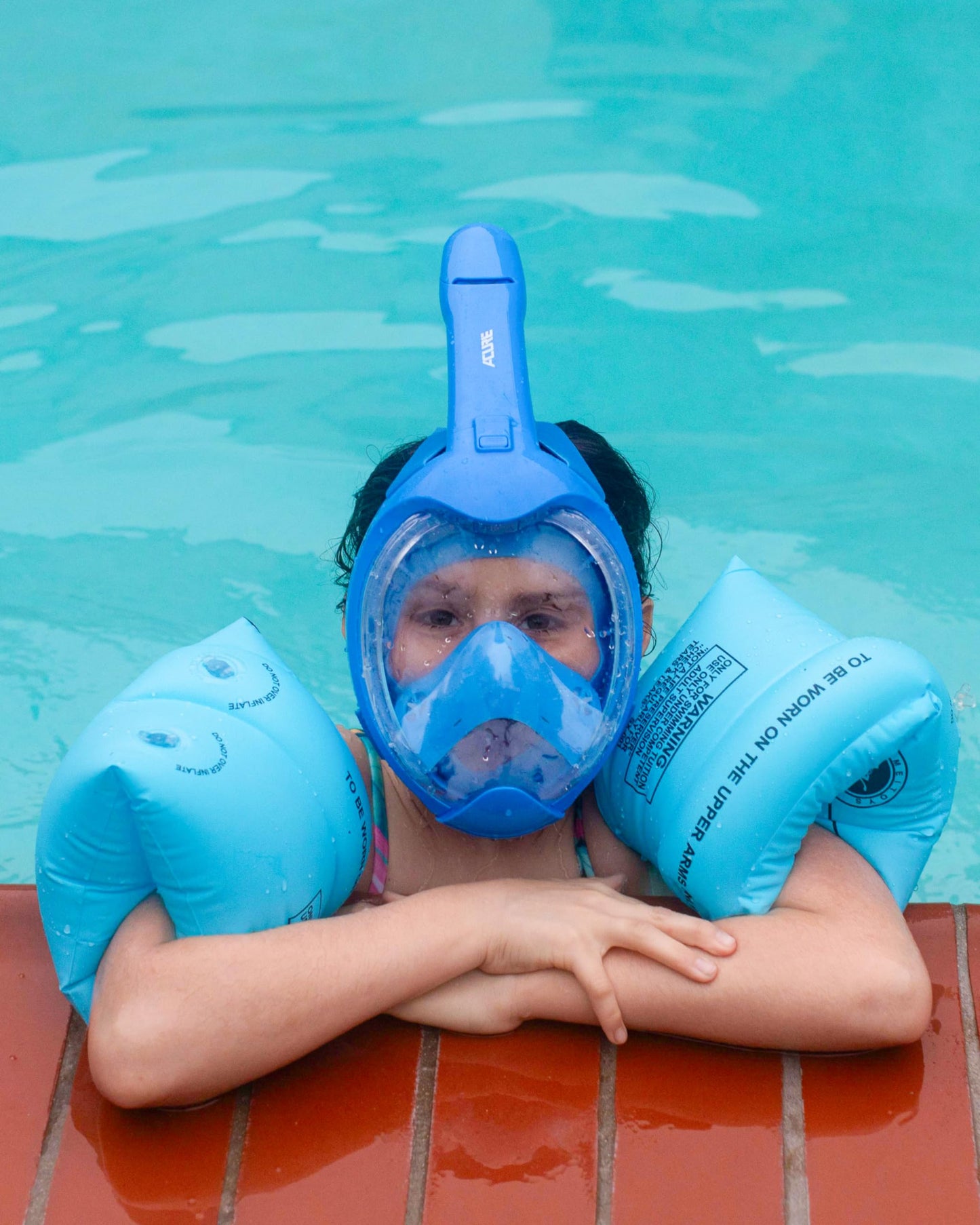 ACURE Snorkel Mask for Kids - CO2-safe diving mask for young swimmers aged 3-8 | Anti-fog & dry top snorkel full face mask