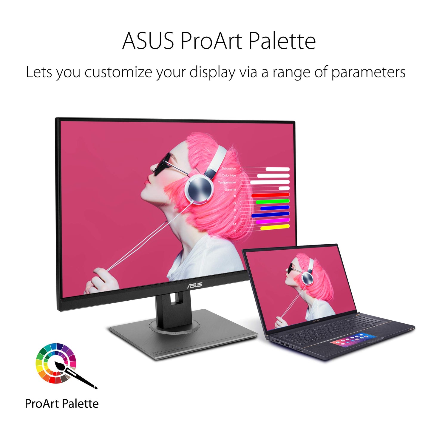 ASUS ProArt PA278QV - 27-inch WQHD Professional Monitor - 16:9 IPS, 2560x1440 resolution - ergonomic, pivot, Calman, frameless, high color accuracy - DVI, DisplayPort, HDMI, Mini-DP, USB hub.