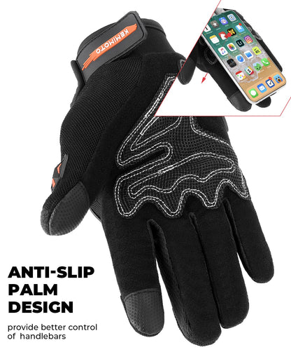KEMIMOTO Motorcycle Gloves Men, Motorcycle Gloves with Knuckle Protector and Touchscreen, Sport Gloves for Men and Women, for Motorcycle, Bicycle, Scooter, Hunting