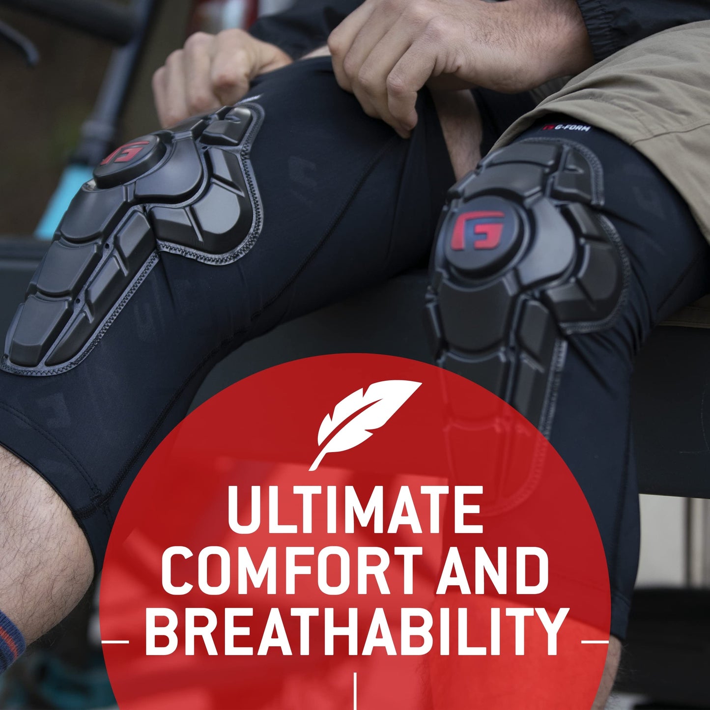 G-Form Pro-X3 Mountain Bike Knee Pads - Knee pads for men and women - Black/White, Youth S/M