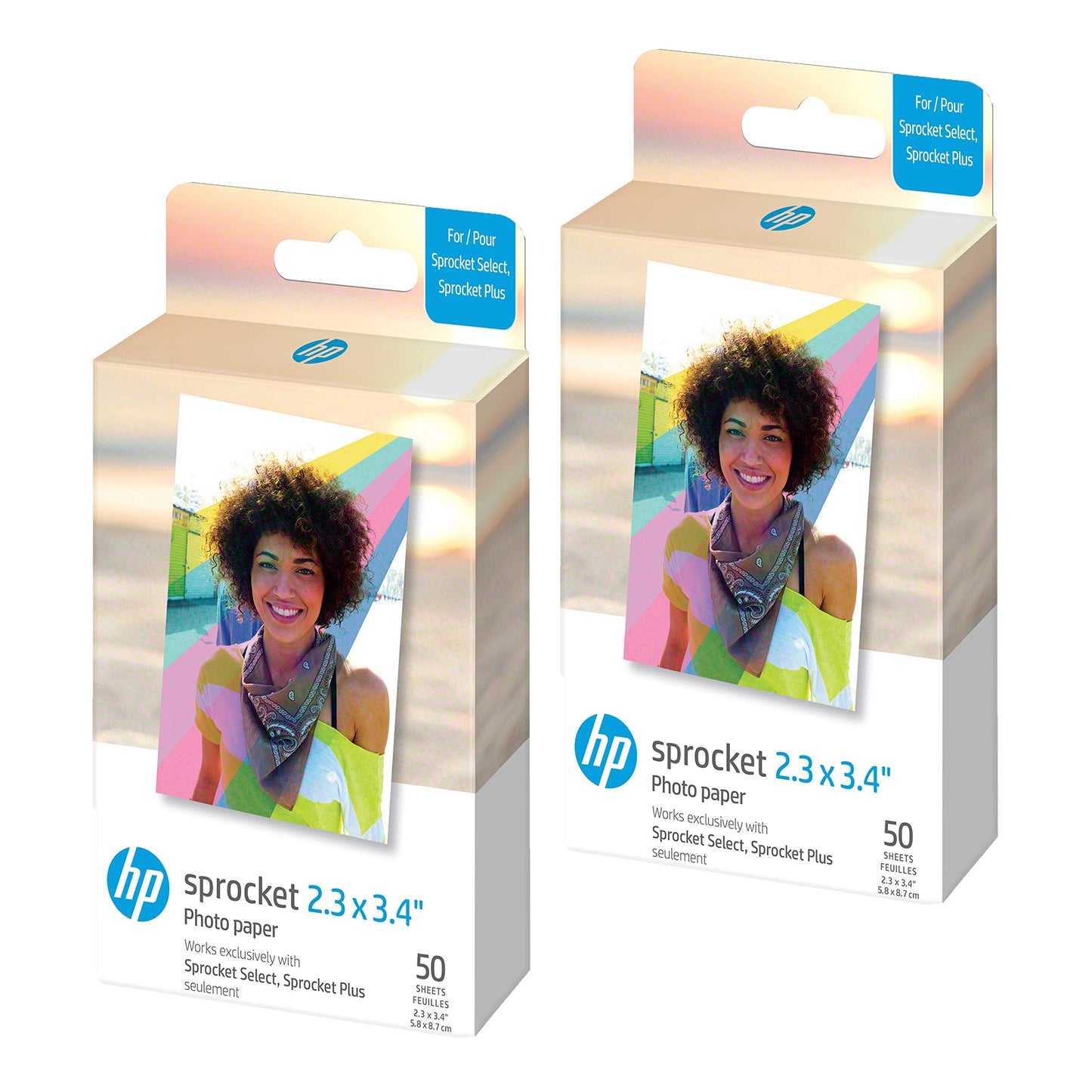 HP Sprocket 2.3 x 3.4 Premium Instant Zink Sticky Back Photo Paper (100 Sheets) compatible with HP Sprocket Select and Plus Printers