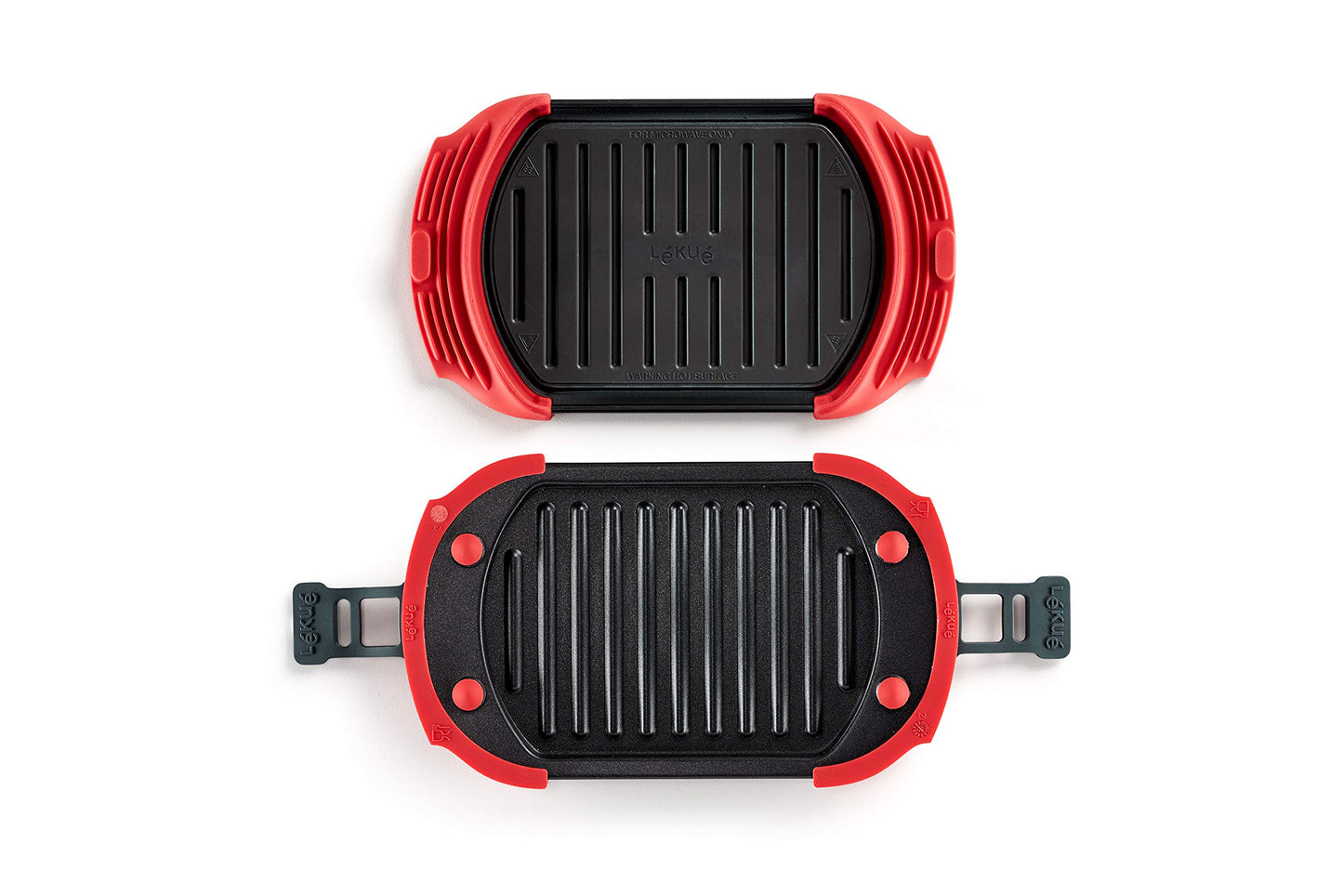 Lékué Microwave Grill, microwave grill, steel, red and black, 25.2 x 14.8 cm