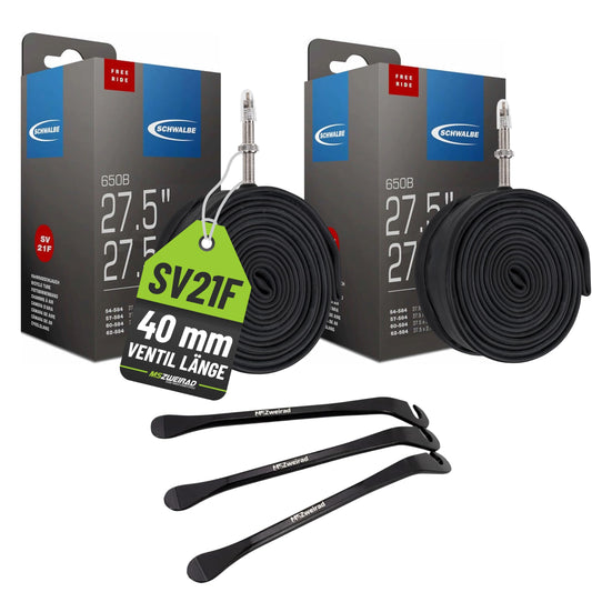 2-pack Swallow tube 21F SV 40mm Freeride 27.5 inches (54/75-584) + MSZweirad tire lever