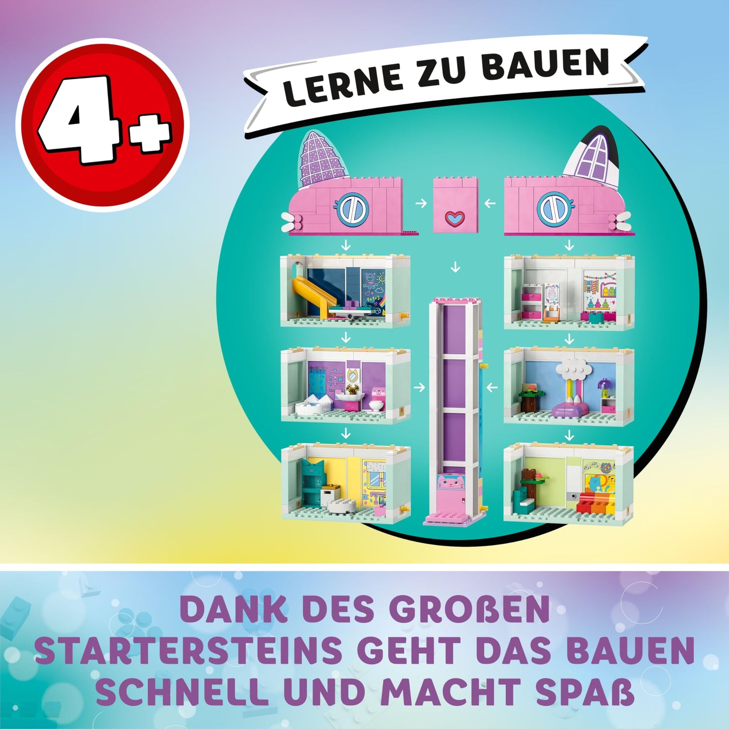 Lego Gabby's Dollhouse Toy - 4-story dollhouse with Gabby, Pawesome Panda, Kitty Fairy & Cakey Cat minifigures and accessories - Gift for girls and boys ages 4 and up - 10788