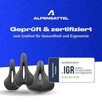 Alpine Saddle 3.0 Sport+ High-performance and comfortable bike saddle for men and women - Ergonomic sports saddle for mountain bikes, cross bikes, e-bikes, and more.