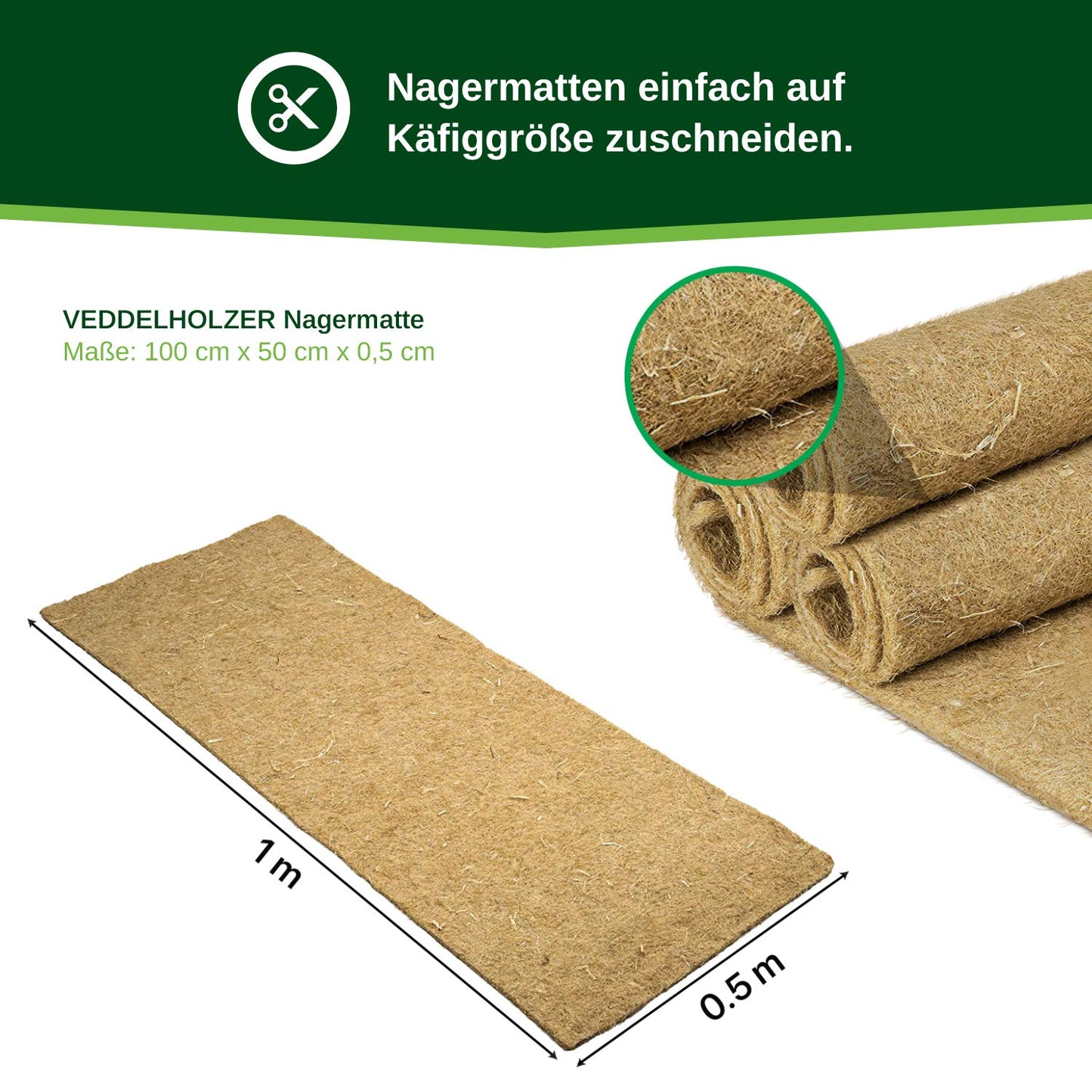 Veddelholzer 3 hemp mats for rodent rabbit cages & enclosures of guinea pigs hamsters Rodent carpet made of hemp as an accessory cages hideaways & sleeping areas for small animals rabbit hutch bunny hutch