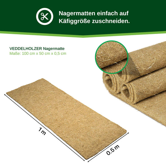 Veddelholzer 3 hemp mats for rodent rabbit cages & enclosures of guinea pigs hamsters Rodent carpet made of hemp as an accessory cages hideaways & sleeping areas for small animals rabbit hutch bunny hutch