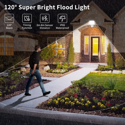 100 watt LED spotlight outdoor light with motion sensor 8000LM 6000K-6500K spotlight white floodlight dimmable outdoor spotlight with remote control IP67 waterproof floodlight for garden garage