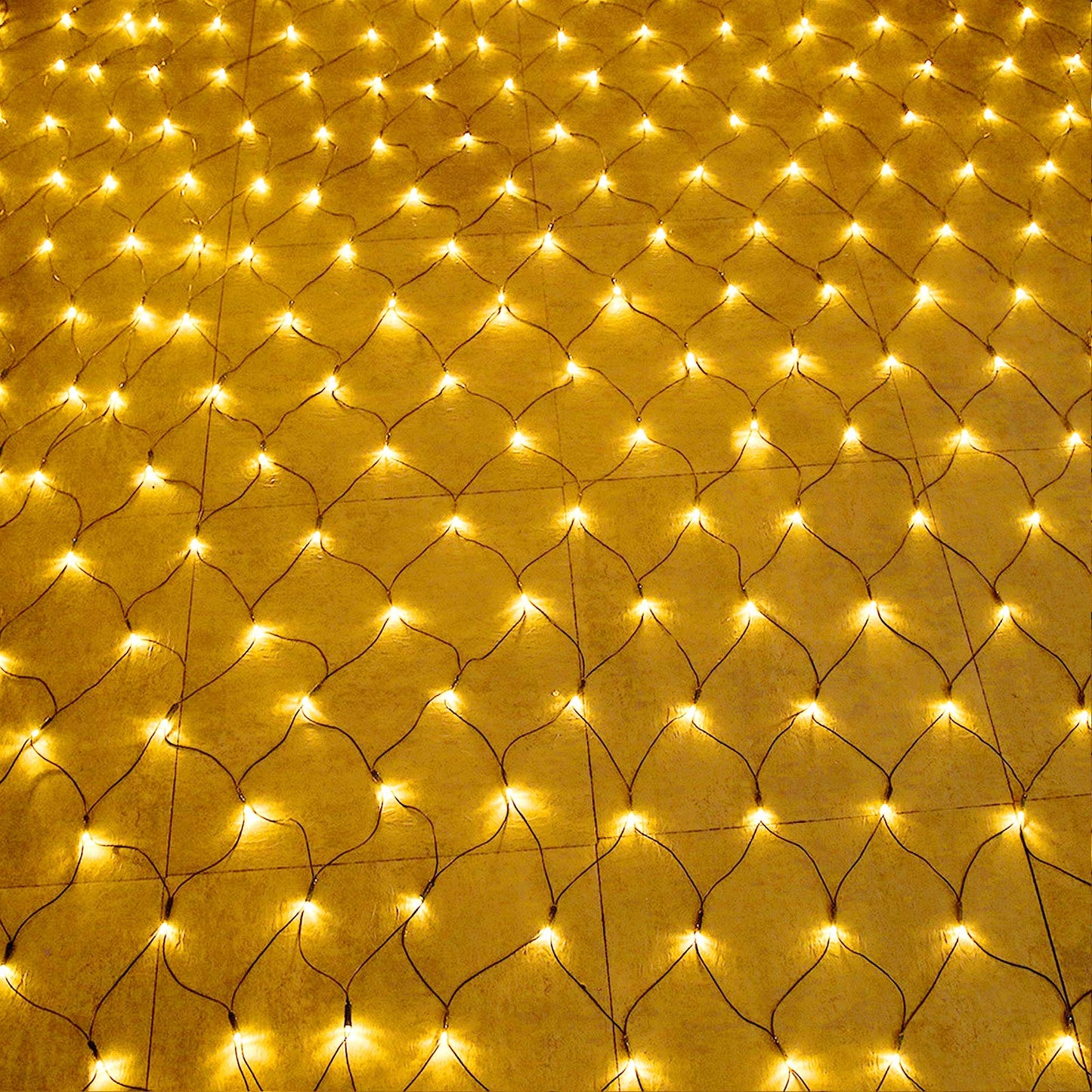 LED Light Net 3x2m 250 LEDs String Light Net 8 Modes Curtain Lights with Plug for Halloween Christmas Wedding Party Indoor and Outdoor Decoration, Connectable, Warm White