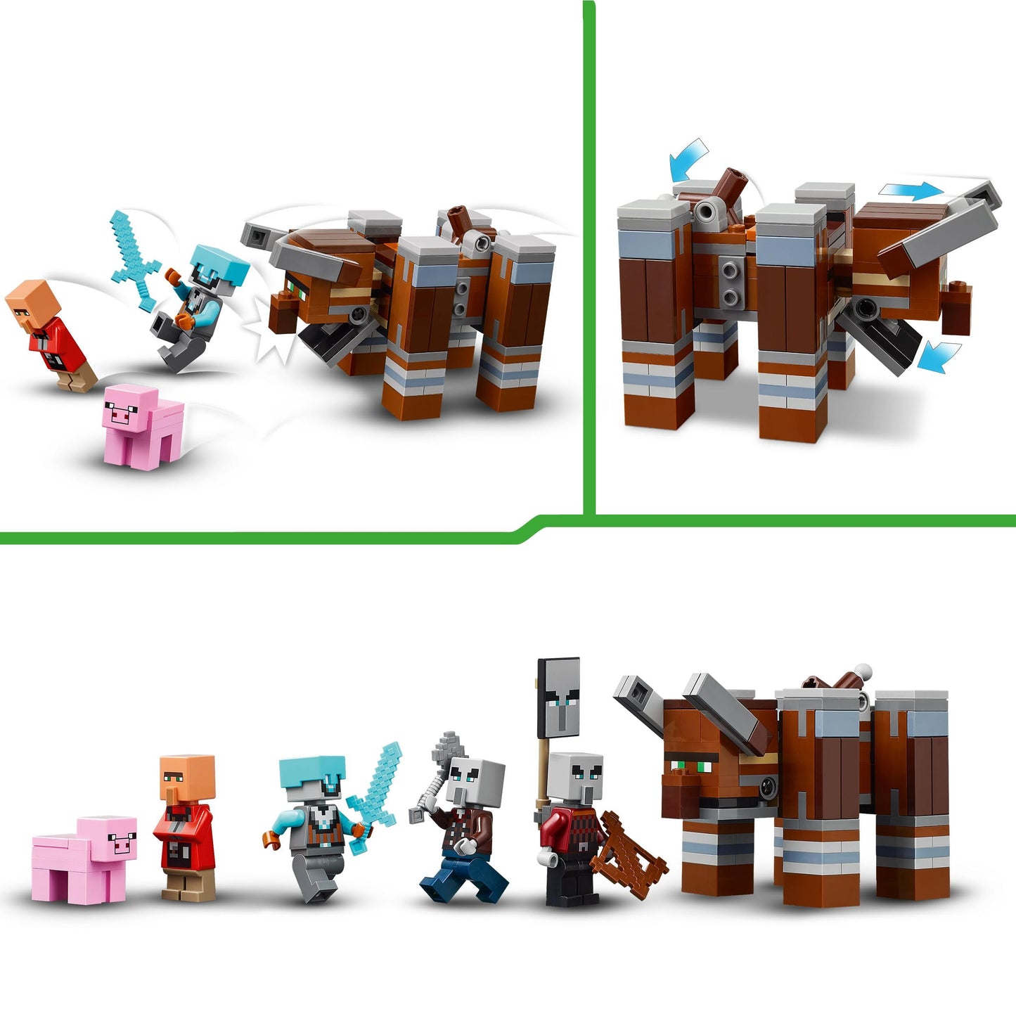 LEGO Minecraft The Raid of the Pillager Outpost - Gaming toy for kids - Minifigure with biting function and village fortress - Gaming gift for boys & girls aged 8+ - 21278