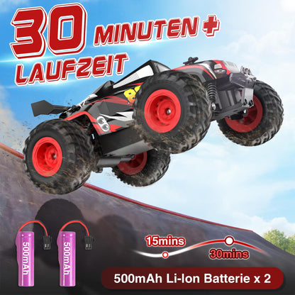 Fivejoy Remote Control Car for 3 4 5 6 7 8 years old, 20KM/H RC Off-Road Car, 2WD All Terrain 2.4GHz RC Truck with 2 batteries, Car Toy for 3 4 5 6 7 8 boys, Toy Gift for Kids.