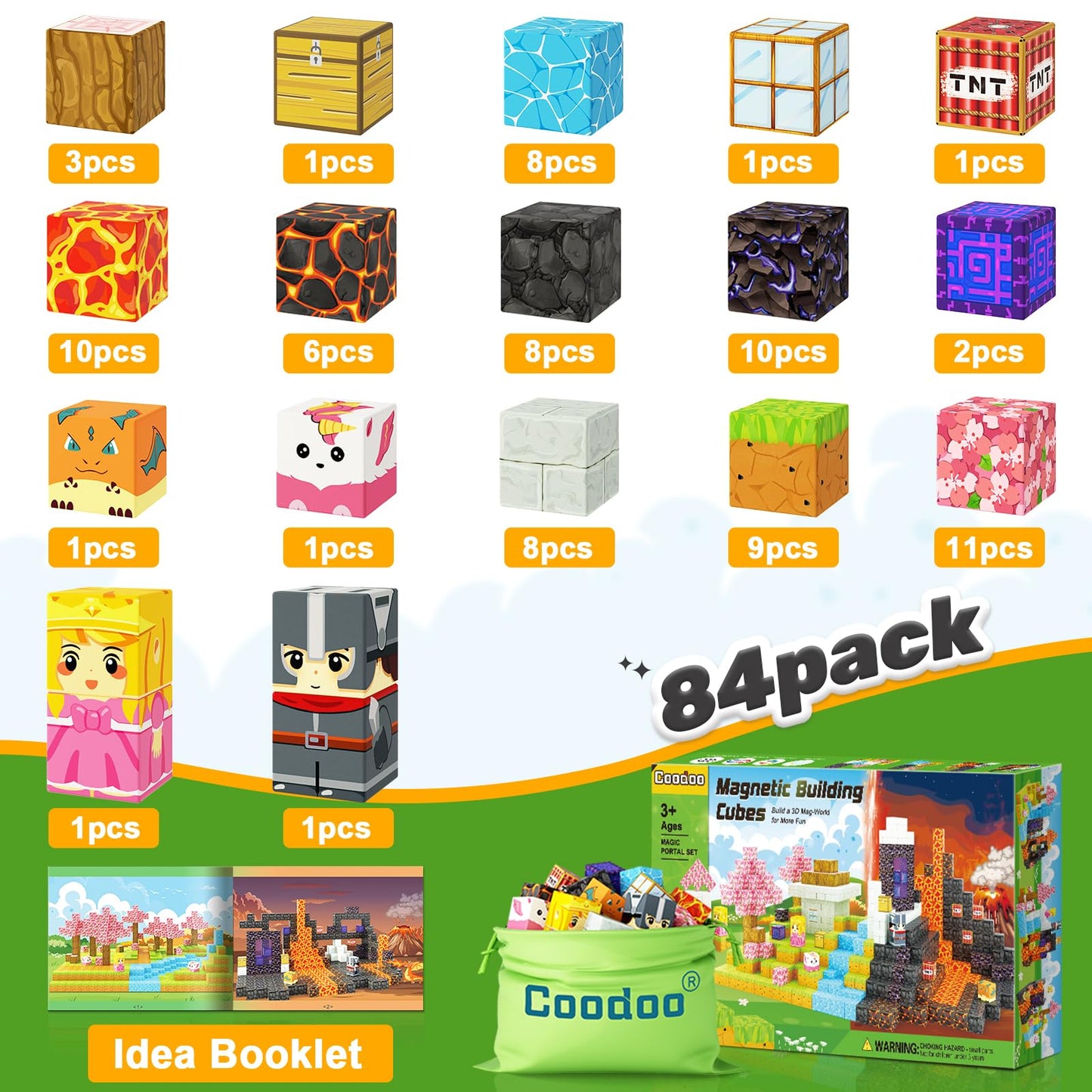 Magnetic building blocks - Build My Magnetic World Magic Portal Set, Magnetic Tiles Toddler Toys Outdoor Toys for Boys and Girls ages 3+, Creative Kids Games Children's Toys