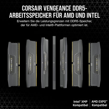 CORSAIR Vengeance DDR5 RAM 32GB (2x16GB) 6000MHz CL36-44-44-96 1.35V AMD Expo Intel XMP 3.0 Desktop Memory - Gray (CMK32GX5M2E6000Z36)
