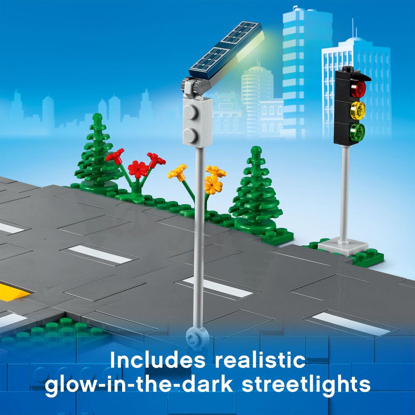 LEGO 60304 City intersection with traffic lights & 60383 City Electric Sports Car Set, race car with minifigure, toy car for boys and girls aged 5 and up, birthday gift.