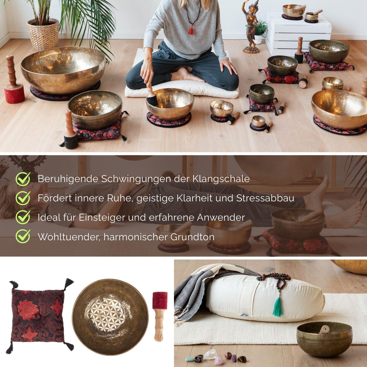 Bodhi Tibetan Singing Bowl | Engraved Singing Bowl | Handcrafted set with cushion & mallet | Ideal spiritual gift | Meditation accessory made of bronze