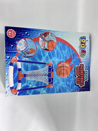 FOSUBOO Pool Toy for Adults Kids Water Games Floating Basketball Hoop Water Toy Basketball Hoop Pool Accessory Fun (2X Basketballs)